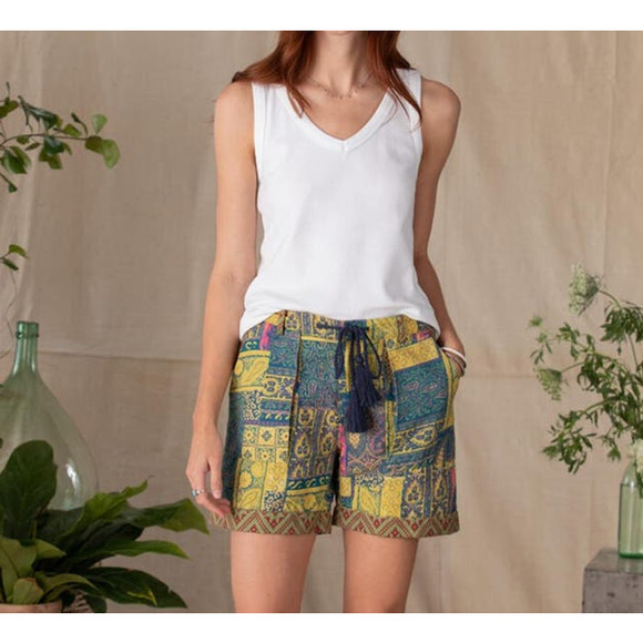 Sundance Catalog Kalini Shorts Linen Blend Floral Boho Size XL NWT MSRP $98 - Picture 1 of 7